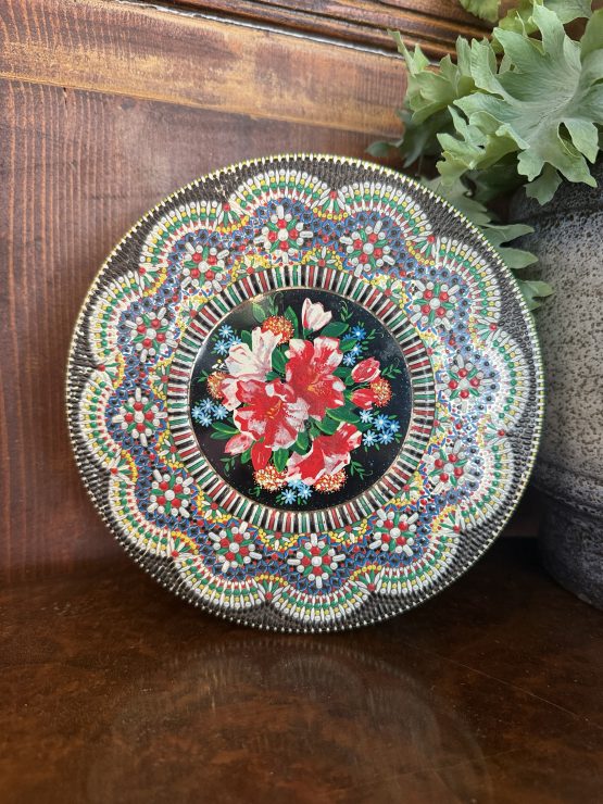 Vintage Koektrommel | stippen & bloemen