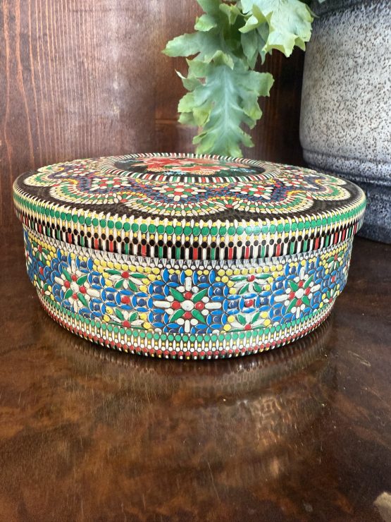 Vintage Koektrommel | stippen & bloemen - Afbeelding 4