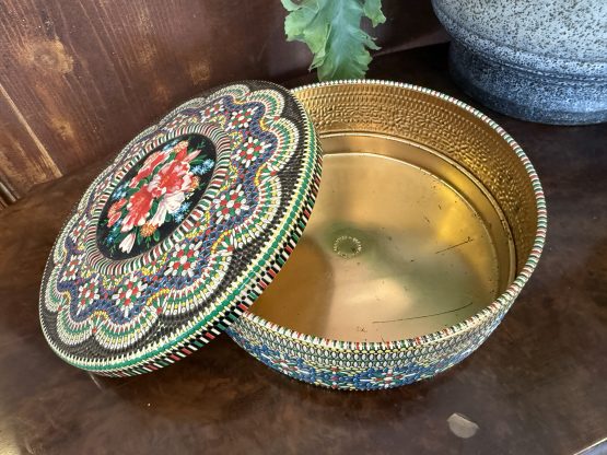 Vintage Koektrommel | stippen & bloemen - Afbeelding 2
