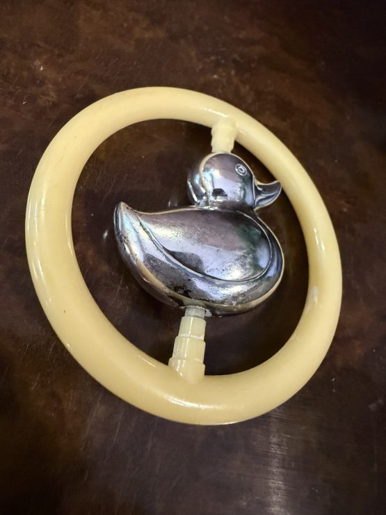 Vintage zilveren rammelaar | bijtring | eend - Afbeelding 4