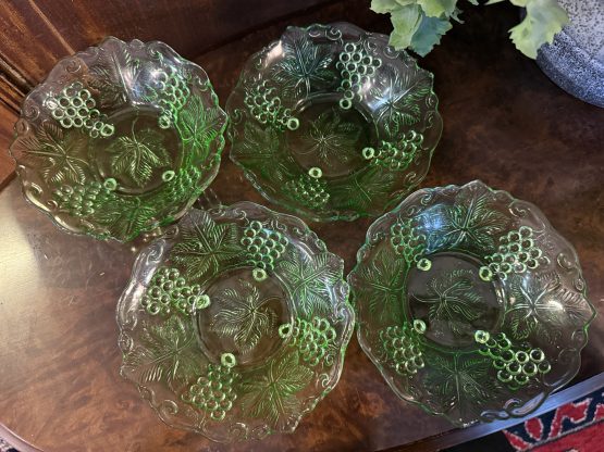 Vintage schaaltjes | set van 4 | groen glas - Afbeelding 5