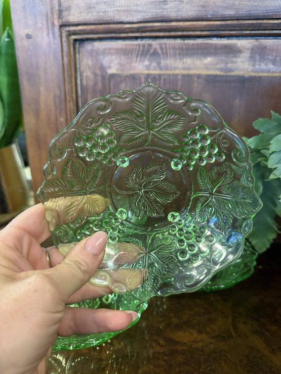 Vintage schaaltjes | set van 4 | groen glas - Afbeelding 3