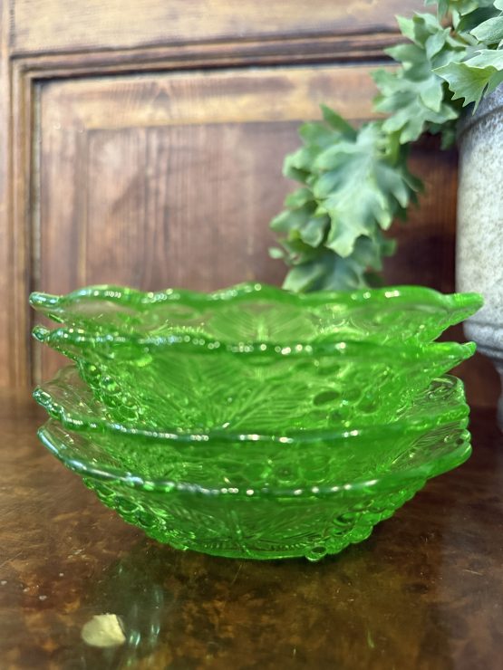 Vintage schaaltjes | set van 4 | groen glas - Afbeelding 9