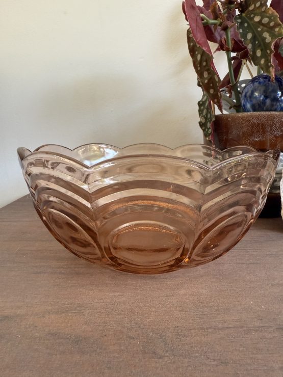 Vintage schalen set | 5 schalen | Frans roze glas - Afbeelding 12